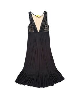 Catherine Malandrino Black Eyelet Bodice with plunge neckline